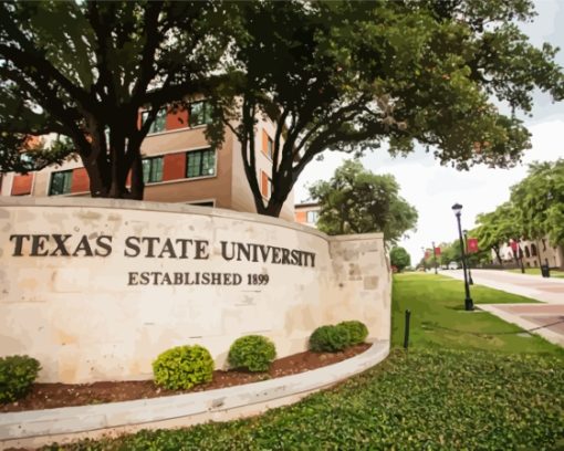 Texas State University Building Diamond Painting