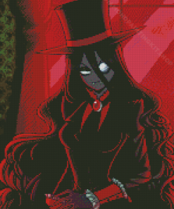 Vampire Girl With Black Hat Diamond Painting