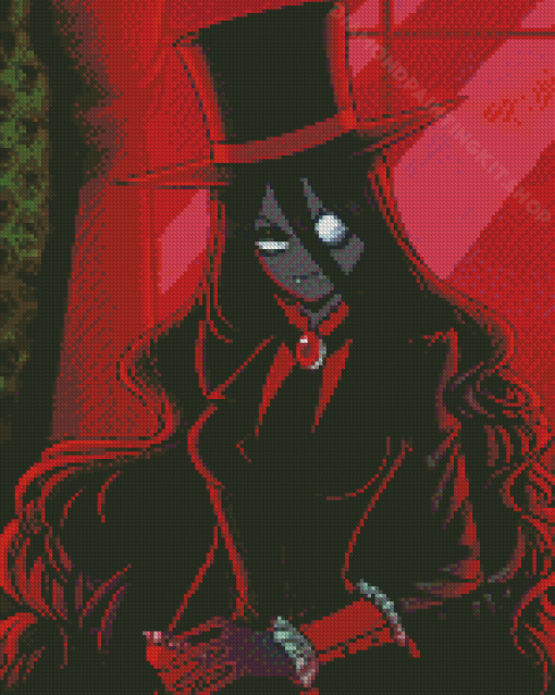 Vampire Girl With Black Hat Diamond Painting