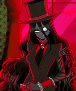 Vampire Girl With Black Hat Diamond Painting