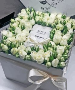 White Coco Chanel Roses Diamond Painting