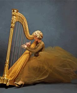 Woman Harpist Diamond Painting