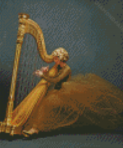 Woman Harpist Diamond Painting