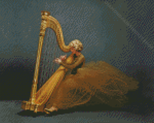 Woman Harpist Diamond Painting