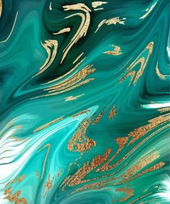 Abstract Green Gold Art Diamond Painting