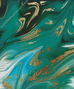 Abstract Green Gold Art Diamond Painting