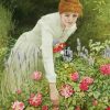 Beautiful Woman Picking Flowers Diamond Painting