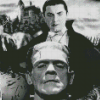 Black And White Hollywood Monsters Diamond Painting