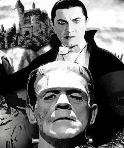 Black And White Hollywood Monsters Diamond Painting