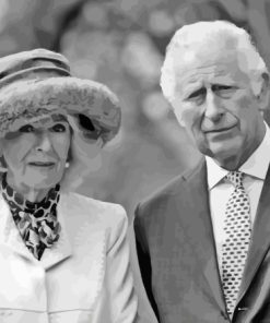 Black And White King Charles And Camilla Diamond Painting