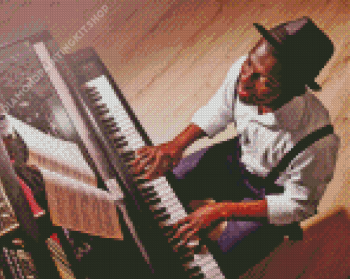 Black Man At Piano Diamond Painting