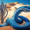 Blue Snake In Desert Diamond Painting