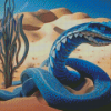 Blue Snake In Desert Diamond Painting