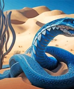 Blue Snake In Desert Diamond Painting