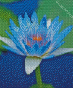 Blue Water Lily Flower In Water Diamond Painting