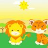 Cartoon Lion And Tiger Diamond Painting