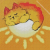 Cat Sleeping On Sun Art Diamond Painting