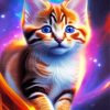 Cat Flying Through Cosmos Diamond Painting