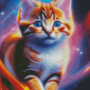 Cat Flying Through Cosmos Diamond Painting