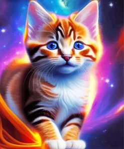 Cat Flying Through Cosmos Diamond Painting