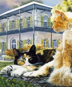 Cats In Hemingway House Diamond Painting