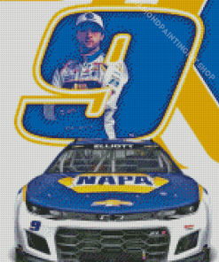 Chase Elliott Car Poster Diamond Painting