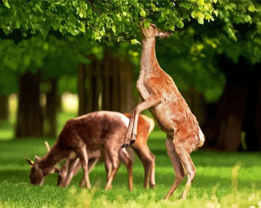 Deers In Bushy Park Diamond Painting