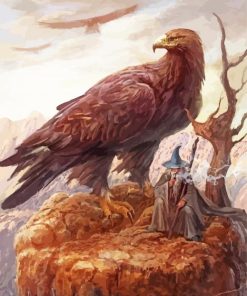 Eagle And Gandalf Smoking Diamond Painting