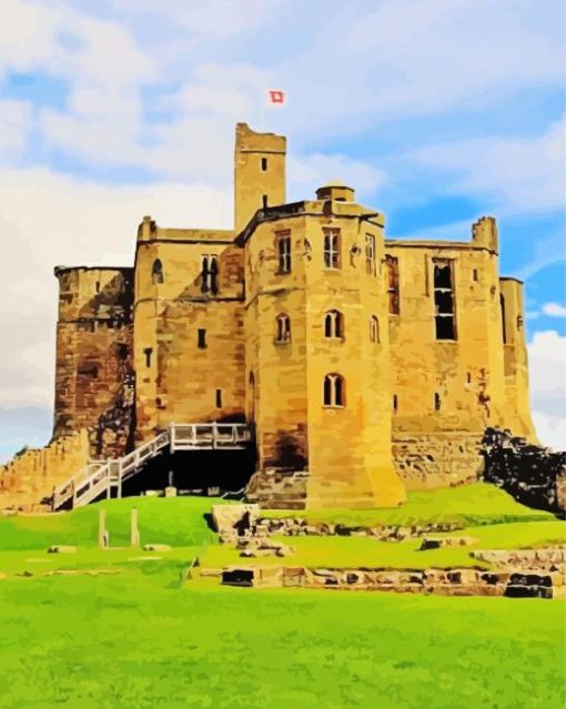 England Warkworth Castle Building Diamond Painting