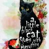 Floral Black Cat Love Diamond Painting