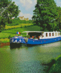 French Canal Barge Diamond Painting