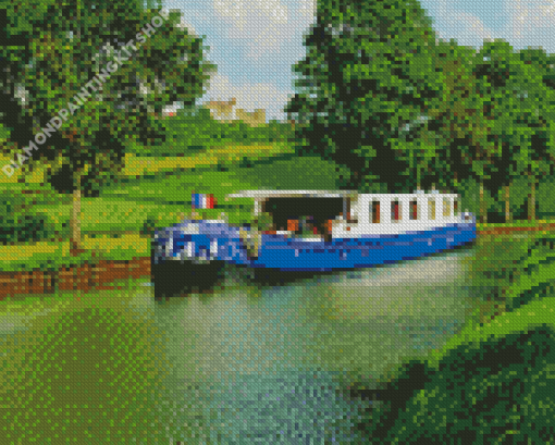 French Canal Barge Diamond Painting