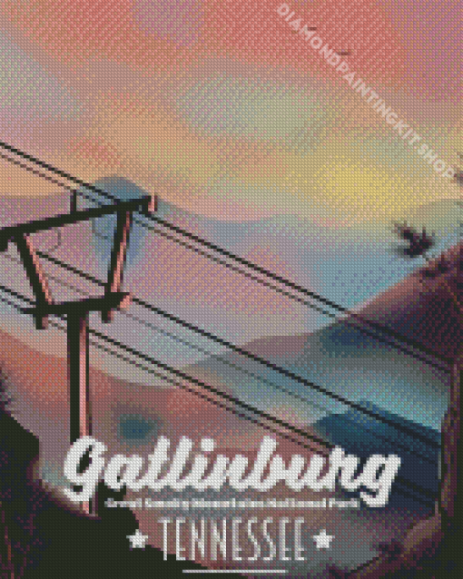 Gatlinburg City Tennessee Poster Diamond Painting