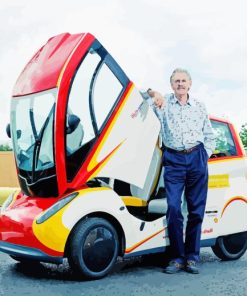 Gordon Murray With Electric Car Diamond Painting