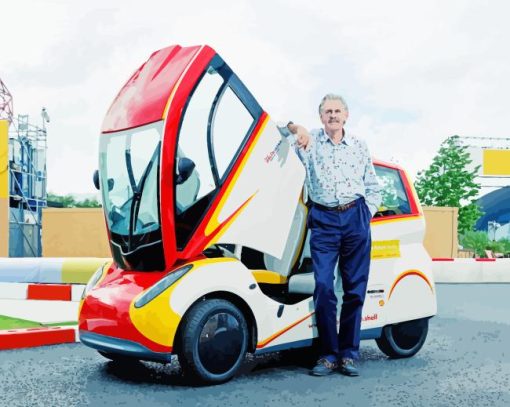 Gordon Murray With Electric Car Diamond Painting