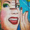 Graffiti Woman Face With Red Lipstick Diamond Painting