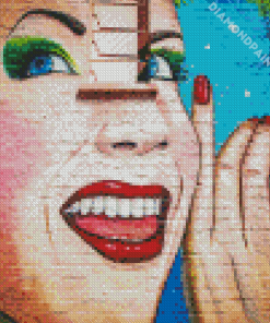 Graffiti Woman Face With Red Lipstick Diamond Painting