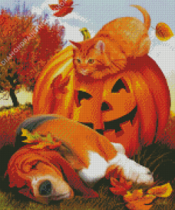 Halloween Cat Spy Diamond Painting