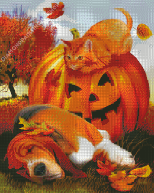 Halloween Cat Spy Diamond Painting