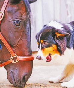 Horse With Mini Aussie Diamond Painting