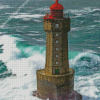 Lighthouse In Storm Diamond Painting