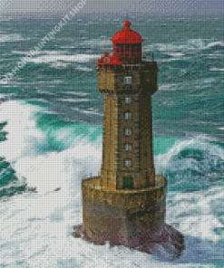 Lighthouse In Storm Diamond Painting