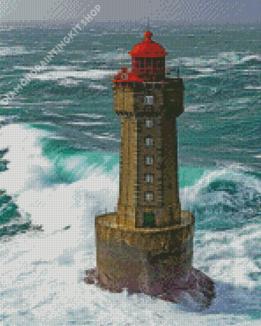 Lighthouse In Storm Diamond Painting