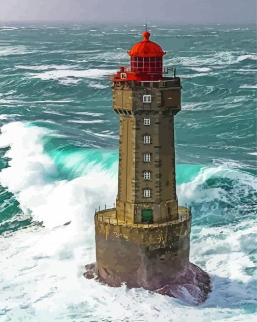 Lighthouse In Storm Diamond Painting