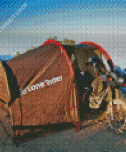 Lone Rider Motorcycle Camping Diamond Painting