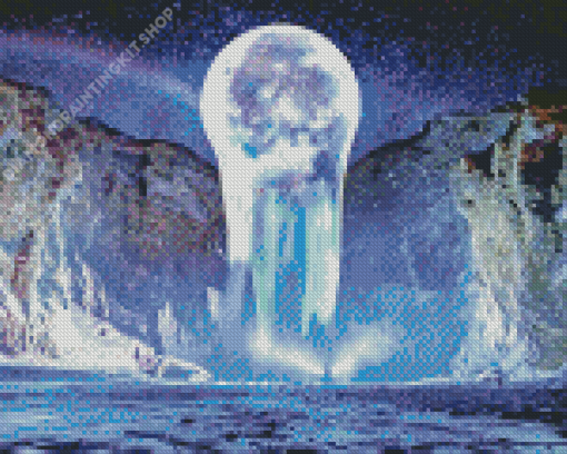 Magical Moonlight Waterfall Diamond Painting