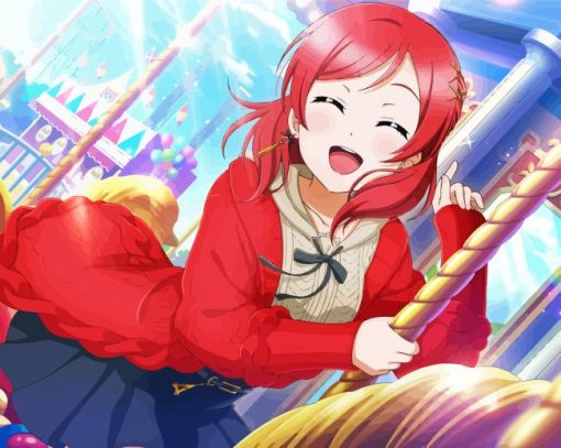 Maki Nishikino Playing In Carousel Diamond Painting