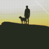 Man And Dog On The Hill Diamond Painting