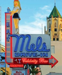 Mels Drive In Sign Diamond Painting