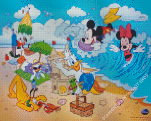 Mickey Beach Trip Diamond Painting